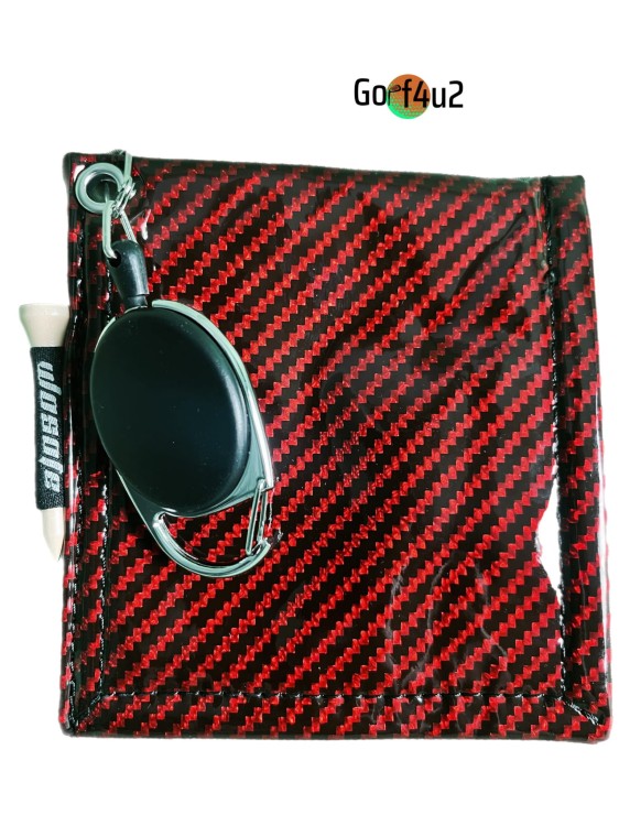 Ręcznik do piłeczki golfowej i kija do golfa czerwono czarny przód