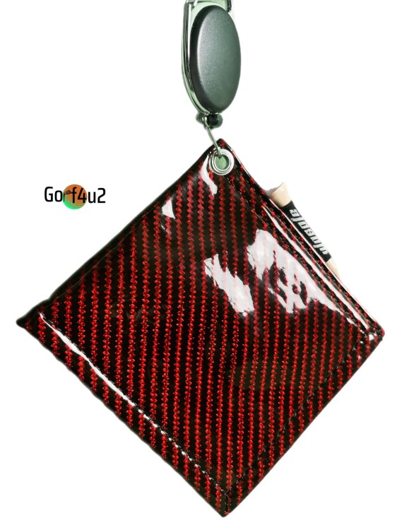 Ręcznik do piłeczki golfowej i kija do golfa czerwono czarny całość