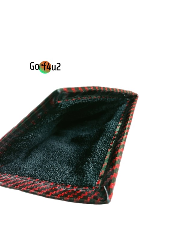 Ręcznik do piłeczki golfowej i kija do golfa czerwono czarny środek