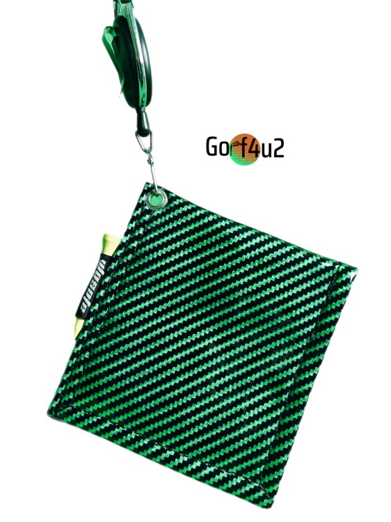 Ręcznik do piłeczki golfowej i kija do golfa ziolono czarny całość