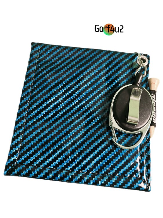 Ręcznik do piłeczki golfowej i kija do golfa niebiesko czarny połysk