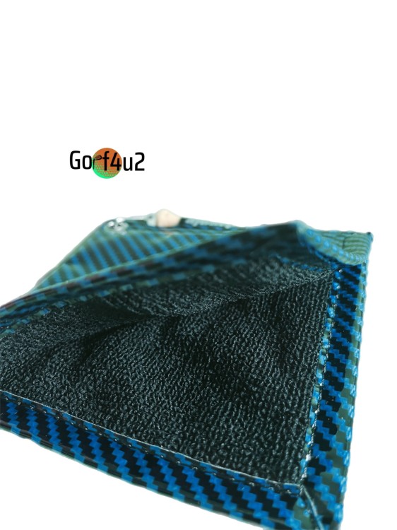 Ręcznik do piłeczki golfowej i kija do golfa niebiesko czarny połysk środek