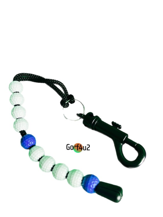 Koraliki do liczenia punktów uderzeń w trakcie rundy golfa niebieskie