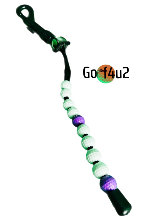 Koraliki do liczenia punktów uderzeń w trakcie rundy golfa fioletowo białe