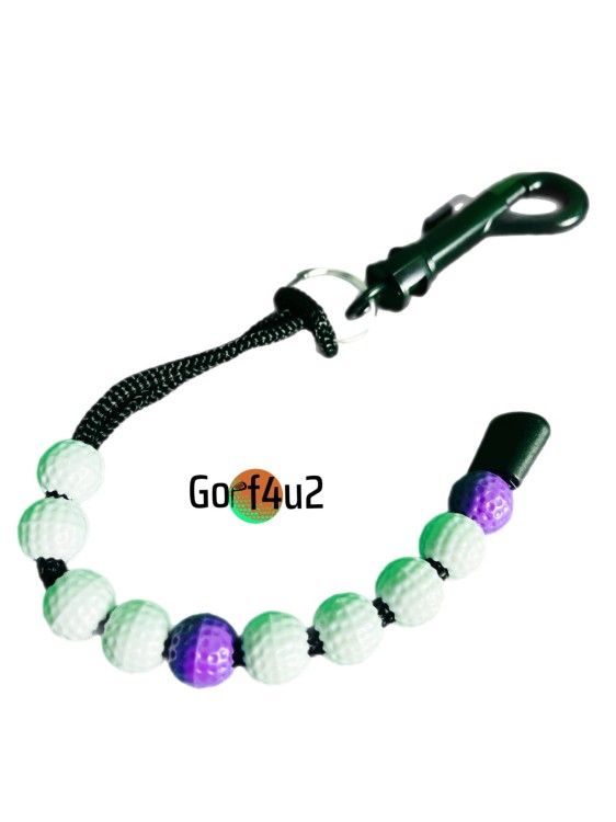 Koraliki do liczenia punktów uderzeń w trakcie rundy golfa fioletowe