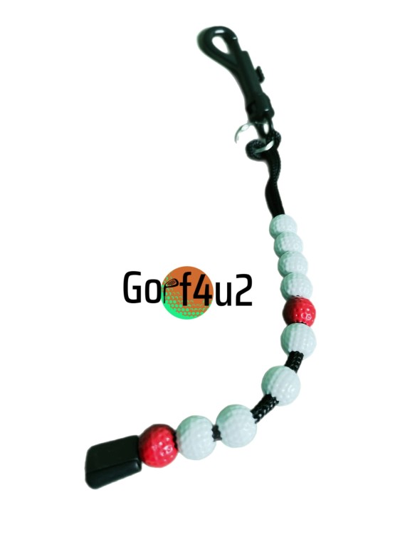 Koraliki do liczenia punktów uderzeń w trakcie rundy golfa czerwone